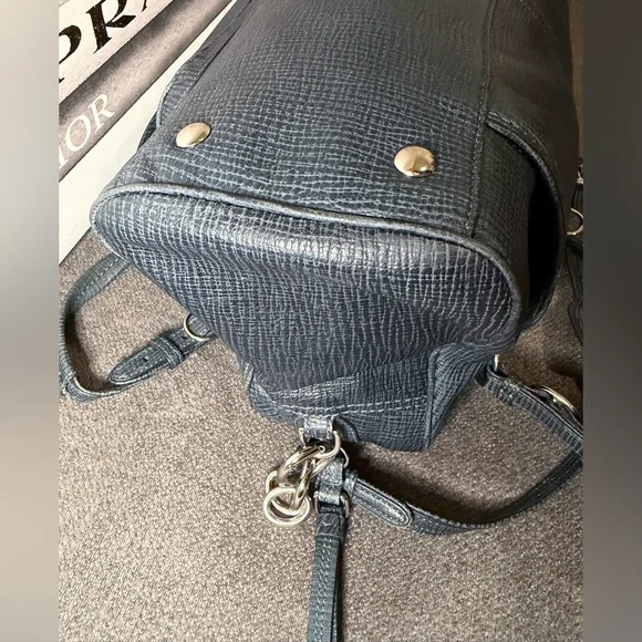 Coach Mia Textured Navy Leather Harper Satchel No. E1069-15744 - Picture 7 of 13